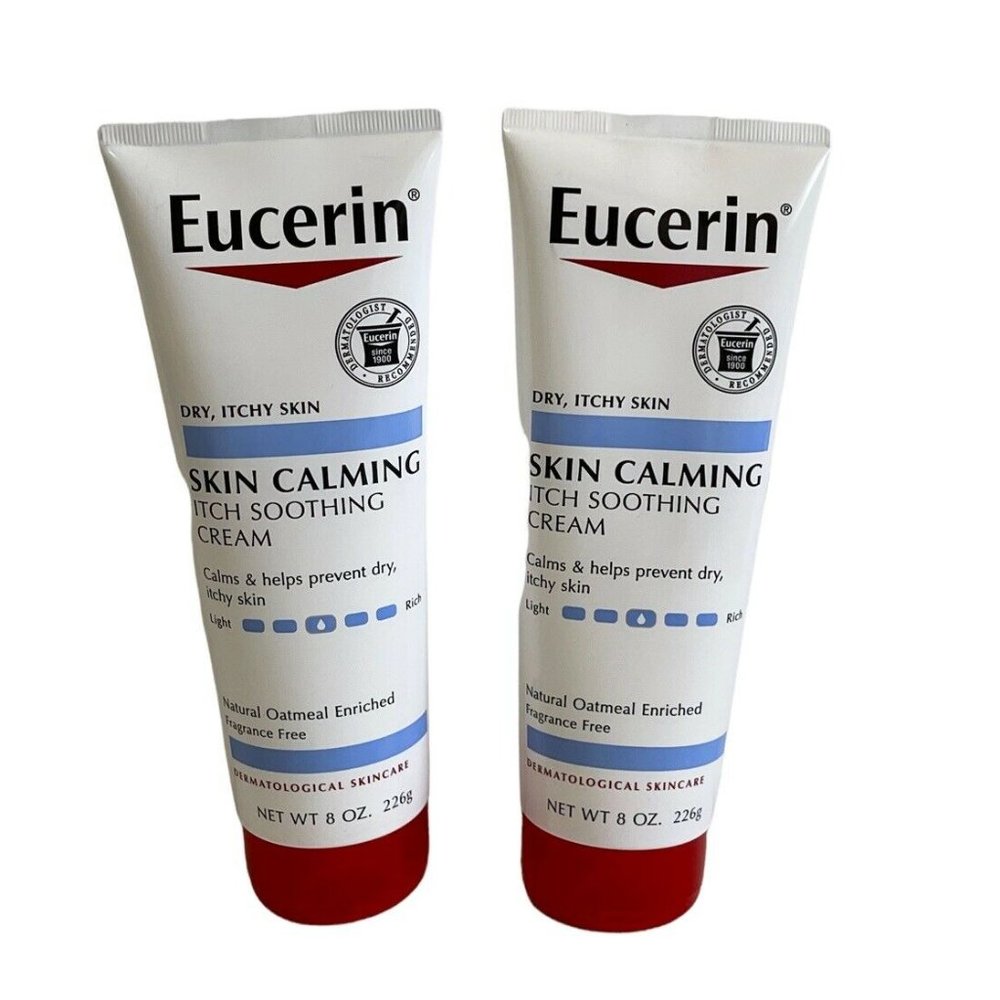 EUCERIN SKIN CALMING CREAM Itch Soothing 8 OZ. Lot Of 2